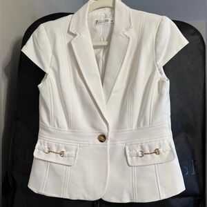 Avenue White Notch Lapel Women's Blazer